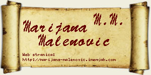 Marijana Malenović vizit kartica